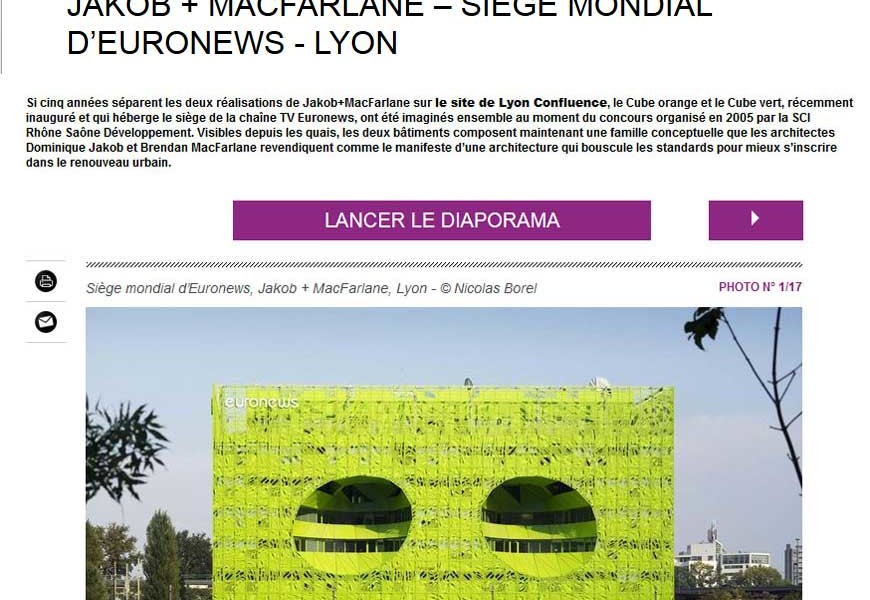 AMC Architecture - Jakob + MacFarlane – Siège mondial d’Euronews - Lyon