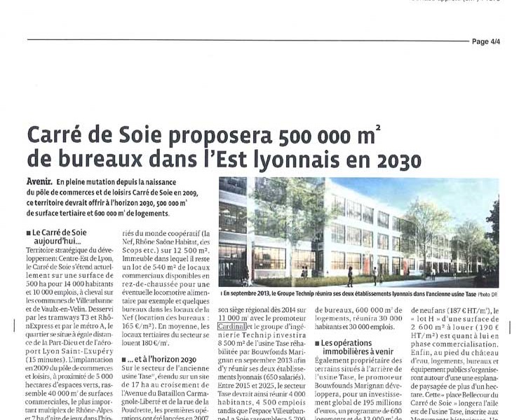 Le Progrès - Carré de Soie à l'horizon 2030